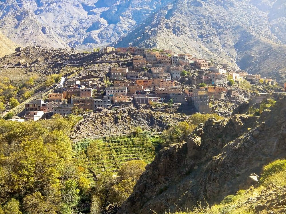 High Atlas village above the valley